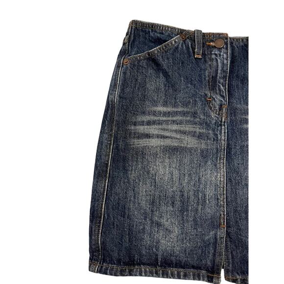 J. Crew Womens Size 2 Front Slit Mini Denim Jeans Skirt 27" Waist x 17" Long - Picture 14 of 16